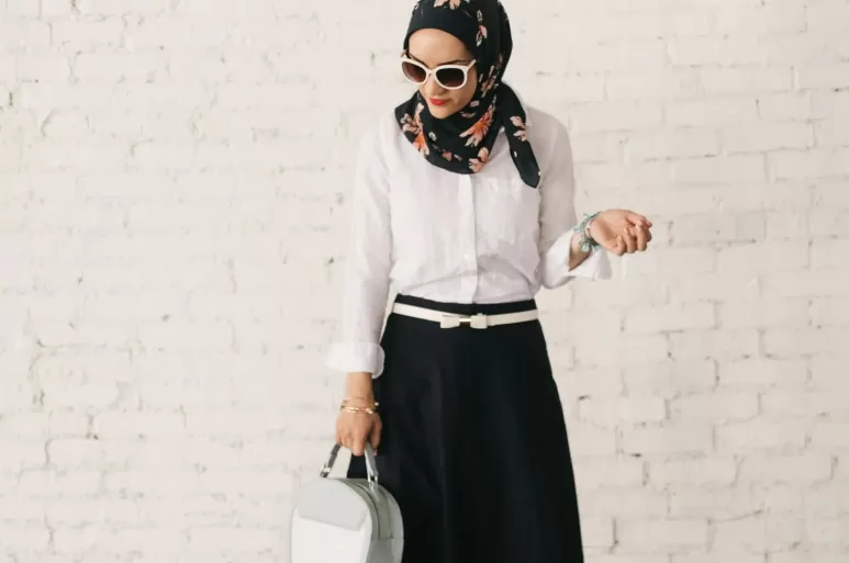 padu padan midi skirt hijab