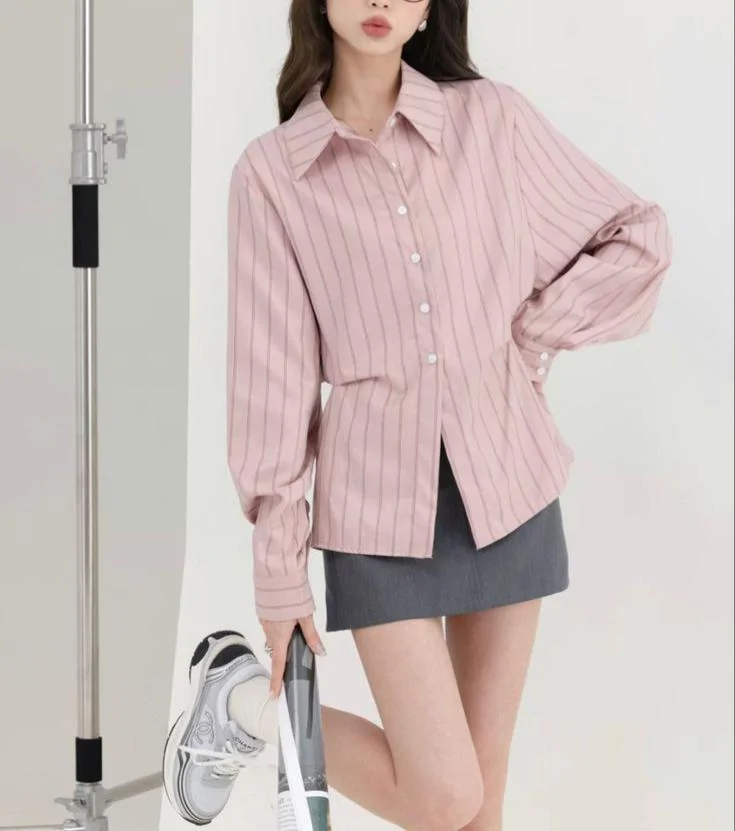 ootd kemeja garis