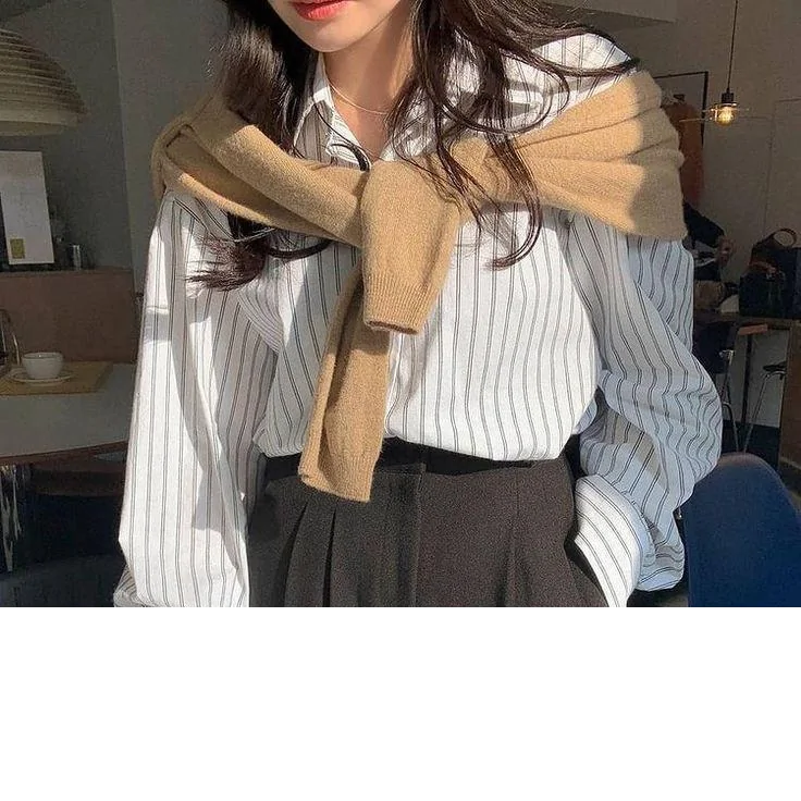 ootd kemeja garis