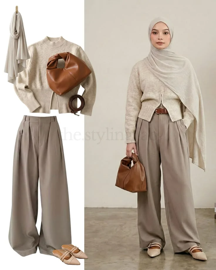 baju taupe hijab warna apa