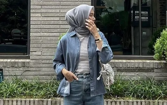 warna hijab yang cocok dengan baju denim
