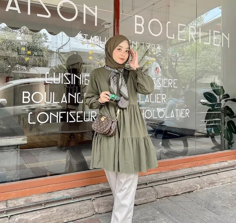 baju hijau army cocok dengan jilbab warna apa