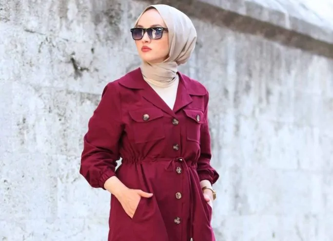 hijab untuk baju maroon