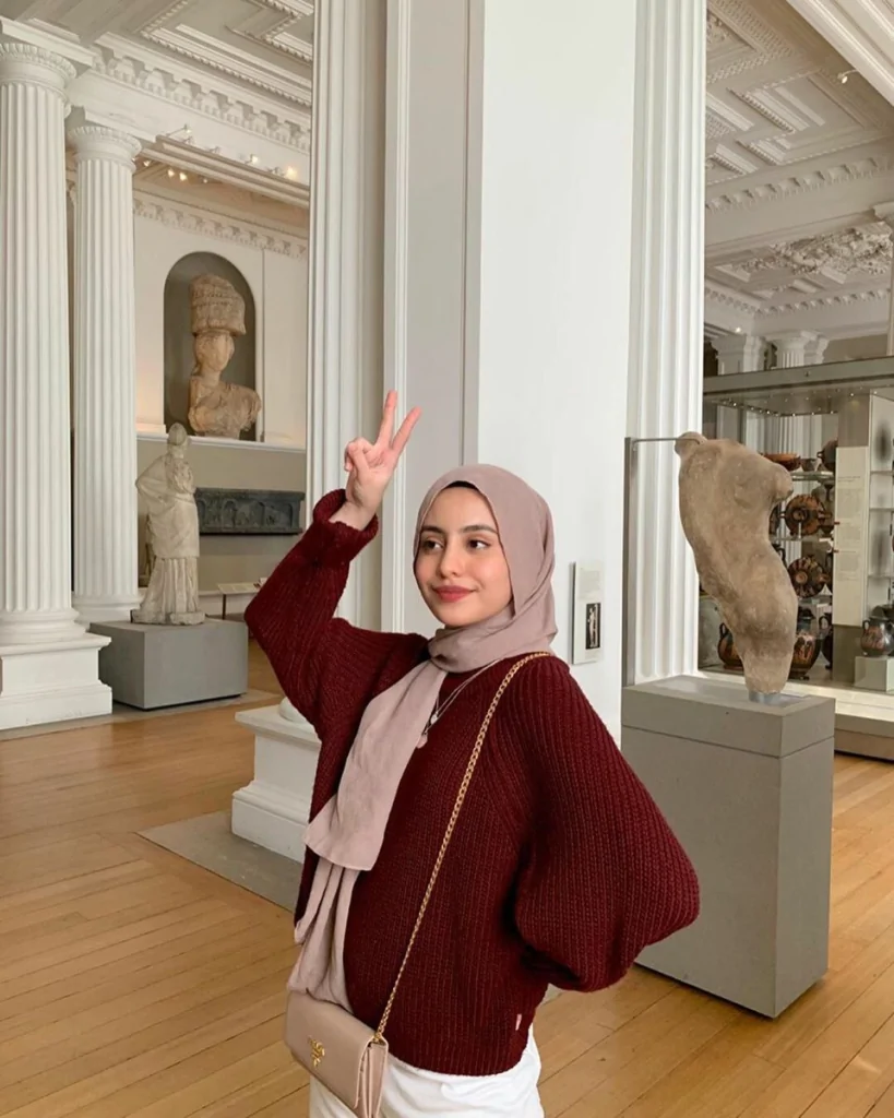 hijab untuk baju maroon