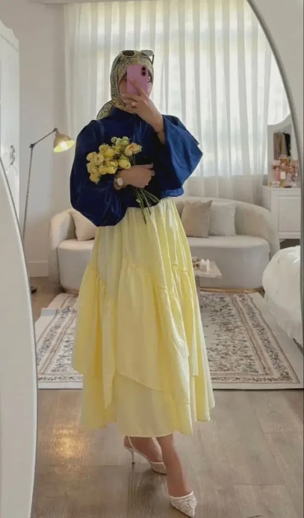 Baju Butter Yellow Cocok dengan Jilbab Warna Apa