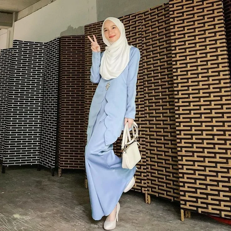 hijab untuk baju ash blue