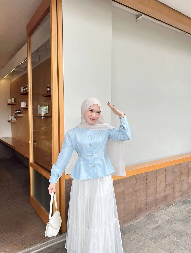 hijab untuk baju ash blue