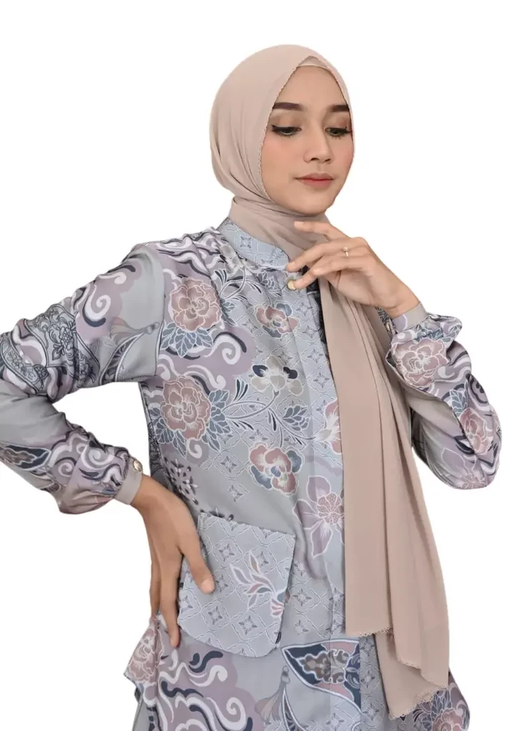 hijab untuk baju abu abu